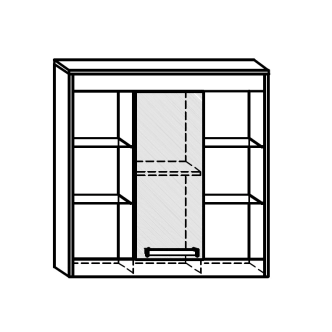 Závěsná skříňka GATTON 1D, craft tobaco/craft zlatý, 5 let záruka