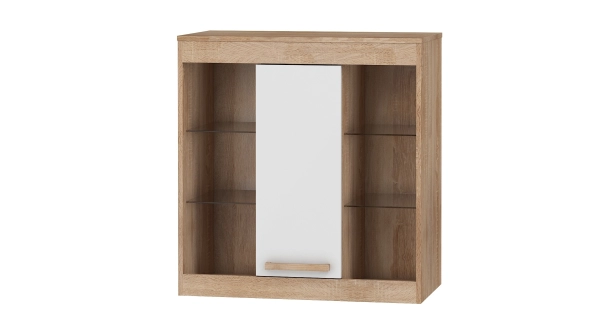 Závěsná skříňka GATTON 1D, dub sonoma/bílý lesk, 5 let záruka