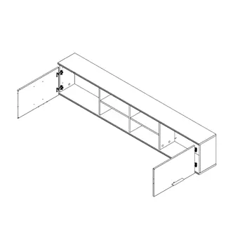 Závěsná skříňka HAMZA, beton/bílá, 5 let záruka