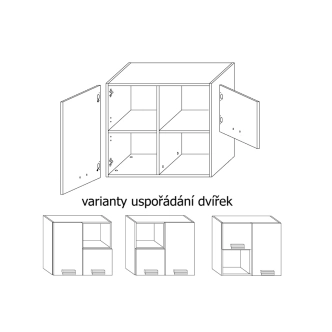 Závěsná skříňka KEATING, dub sonoma/bílý lesk, 5 let záruka