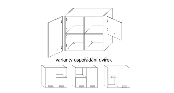 Závěsná skříňka KEATING, dub sonoma/grafit, 5 let záruka