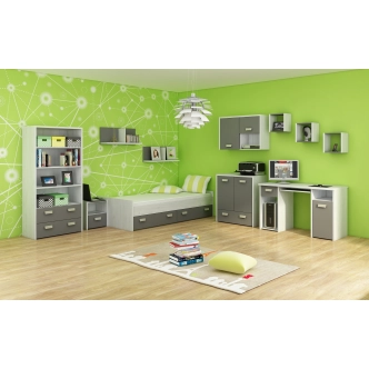 Závěsná skříňka NELLORE, craft bílý/grafit, 5 let záruka