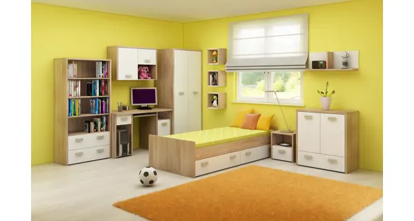 Závěsná skříňka NELLORE, dub sonoma/bílá