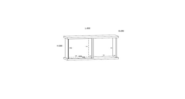 Závěsná skříňka ORSOLA M, černá/bílá