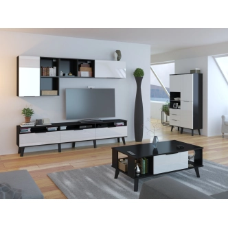 Závěsná skříňka OSMAK 1DPN, černá/bílý lesk, 5 let záruka