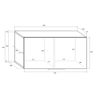 Závěsná skříňka OSMAK 1DPZ, bílá/bílý lesk