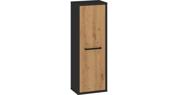 Závěsná skříňka PRUDHOE 1DP, černá/dub artisan, 5 let záruka