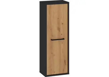 Závěsná skříňka PRUDHOE 1DP, černá/dub artisan