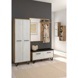 Závěsná skříňka PRUDHOE 1P, craft zlatý/craft bílý