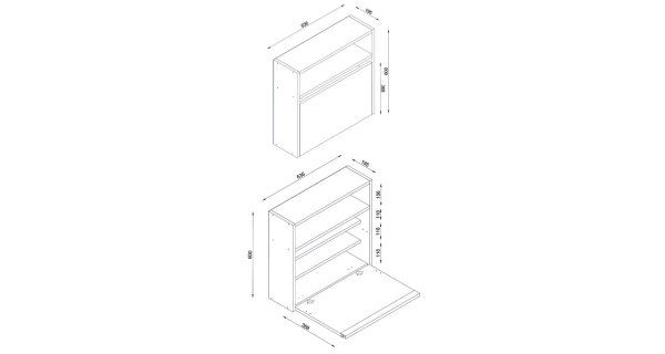 Závěsná skříňka s výklopem CORRETA, bílá