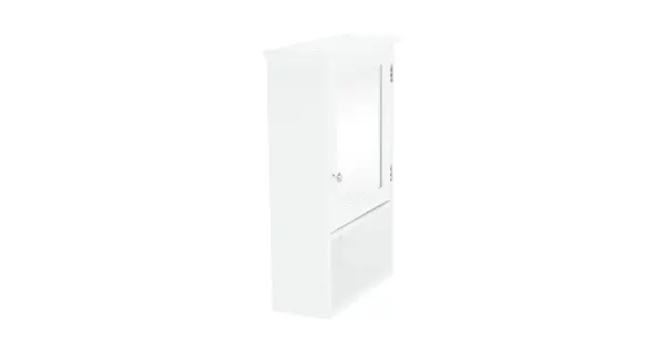 Závěsná skříňka se zrcadlem NEATE, bílá