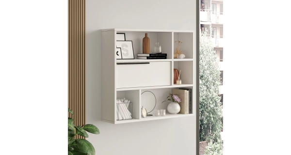 Závěsná skříňka VELVON, bílá