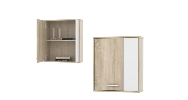 Závěsná skříňka ZU13, dub sonoma/bílá