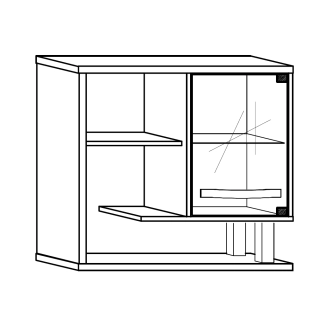 Závěsná vitrína LEHUA, craft bílý, 5 let záruka