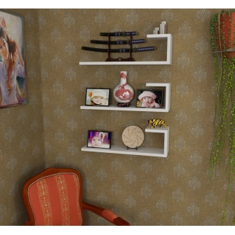 Závěsné police HELVELLYN - 3 ks, bílé