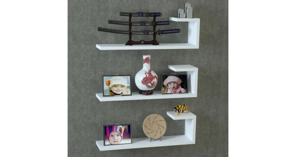 Závěsné police HELVELLYN - 3 ks, bílé