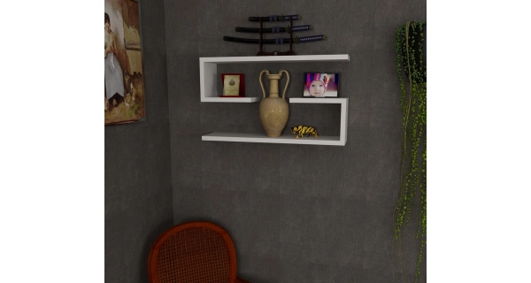 Závěsné police REO - 2 ks, bílé