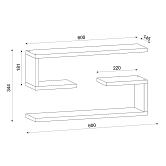 Závěsné police REO - 2 ks, bílé