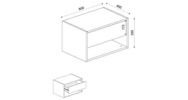 Závěsný noční stolek ZELIA, sapphire
