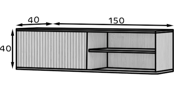 Závěsný televizní stolek GERTRUDA, dub artisan