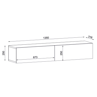 Závěsný televizní stolek HEKET, bílý