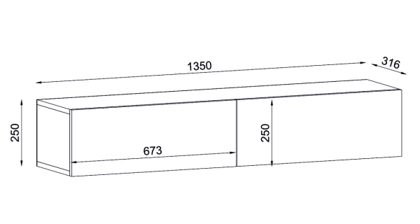 Závěsný televizní stolek HEKET, sapphire