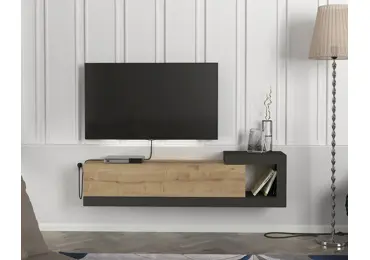 Závěsný televizní stolek KINLEY, sapphire/antracit