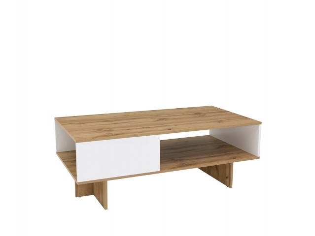 Levně Konferenční stolek MOCHO, dub wotan/bílý lesk
