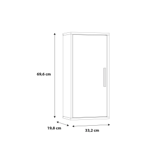 ZELEL koupelnová horní skříňka, dub sonoma/bílá, 5 let záruka