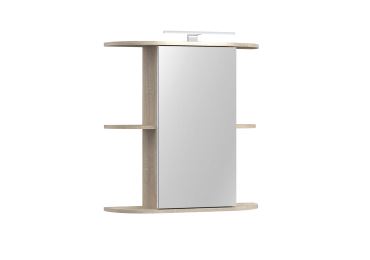 ZELEL koupelnová horní skříňka se zrcadlem, dub sonoma/bílá, 5 let záruka