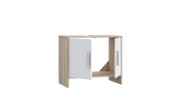 ZELEL koupelnová skříňka pod umyvadlo, dub sonoma/bílá, 5 let záruka