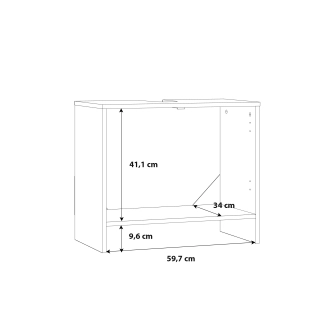 ZELEL koupelnová skříňka pod umyvadlo, dub sonoma/bílá, 5 let záruka