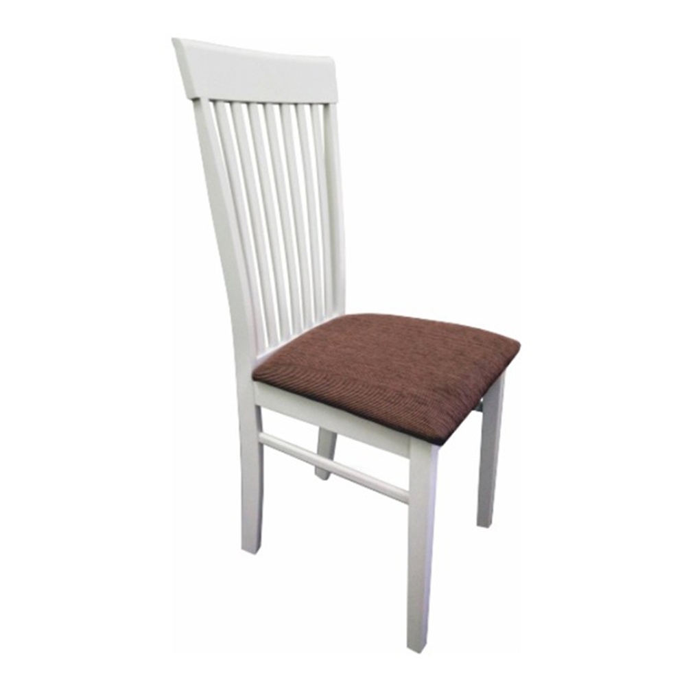 Levně Jídelní židle PUTIFARKA, bílá/hnědá látka