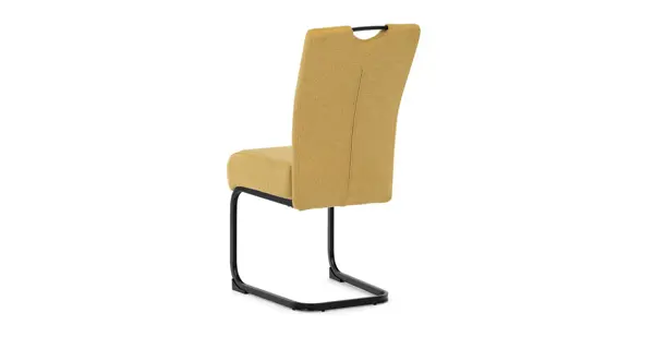 Židle jídelní, taštičkové pružiny v sedáku, žlutá látka, černý kov