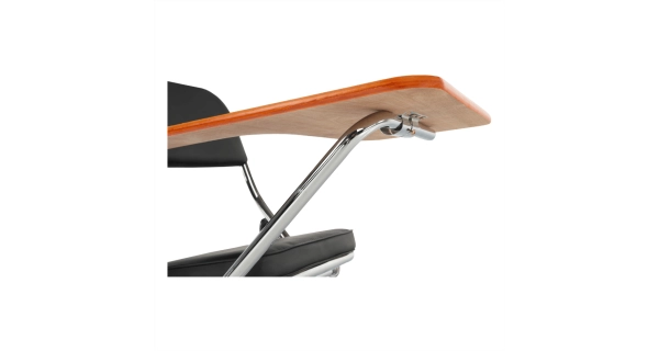 Židle KERTE s deskou na psaní, černá/přírodní