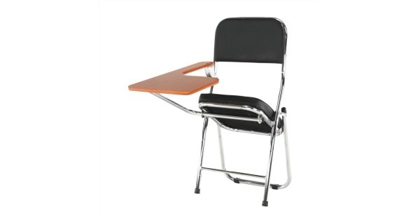 Židle KERTE s deskou na psaní, černá/přírodní