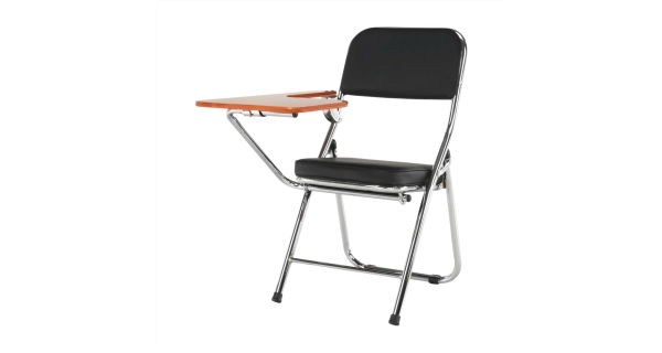 Židle KERTE s deskou na psaní, černá/přírodní