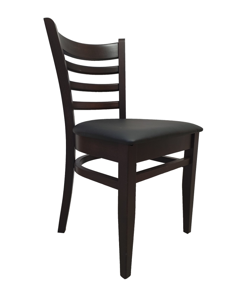 Levně Jídelní židle LEA, masiv hnědá/černá ekokůže