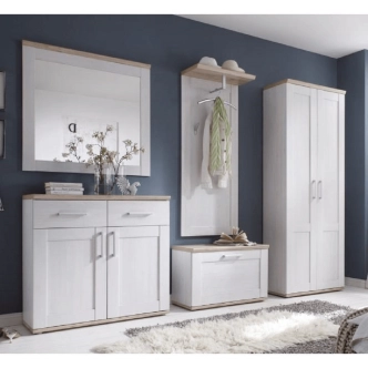 Zrcadlo ANGELIT, bílá/dub sanremo