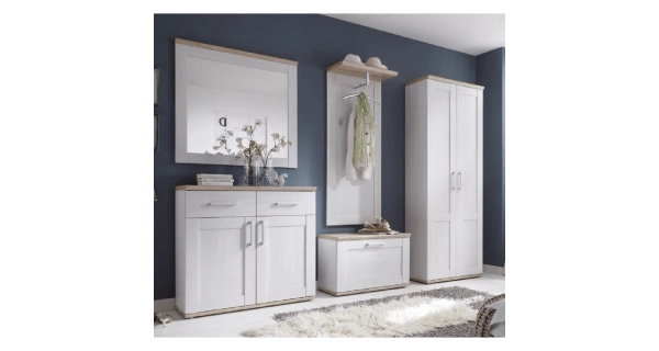 Zrcadlo ANGELIT, bílá/dub sanremo