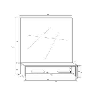Zrcadlo DORINDA, dub sonoma/bílá, 5 let záruka