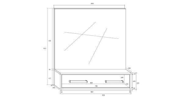 Zrcadlo DORINDA, dub sonoma/bílá, 5 let záruka