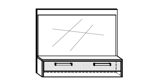 Zrcadlo GATTON s dvířky, dub artisan/bílý lesk, 5 let záruka