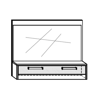 Zrcadlo GATTON s dvířky, dub sonoma/bílý lesk, 5 let záruka