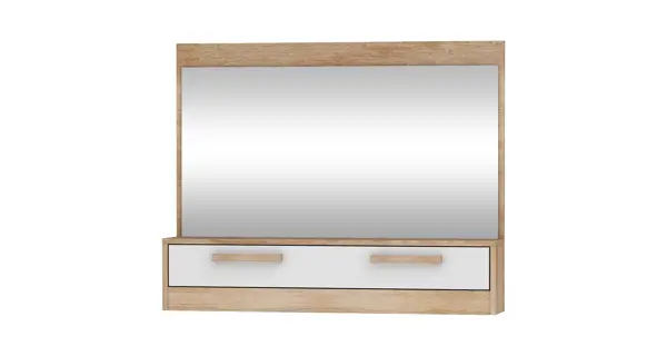 Zrcadlo GATTON s dvířky, dub sonoma/bílý lesk