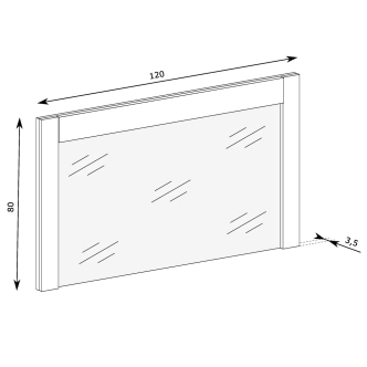 Zrcadlo SWED S12, jasan bílý