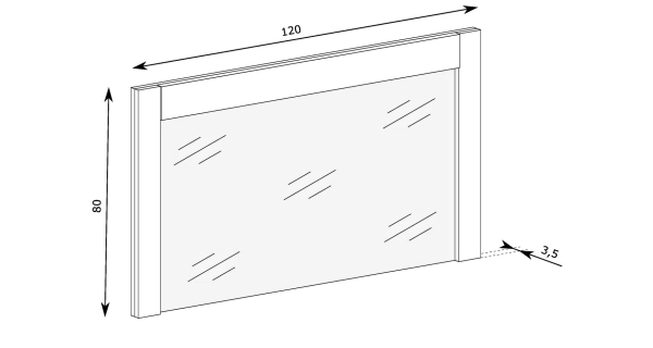 Zrcadlo SWED S12, jasan bílý